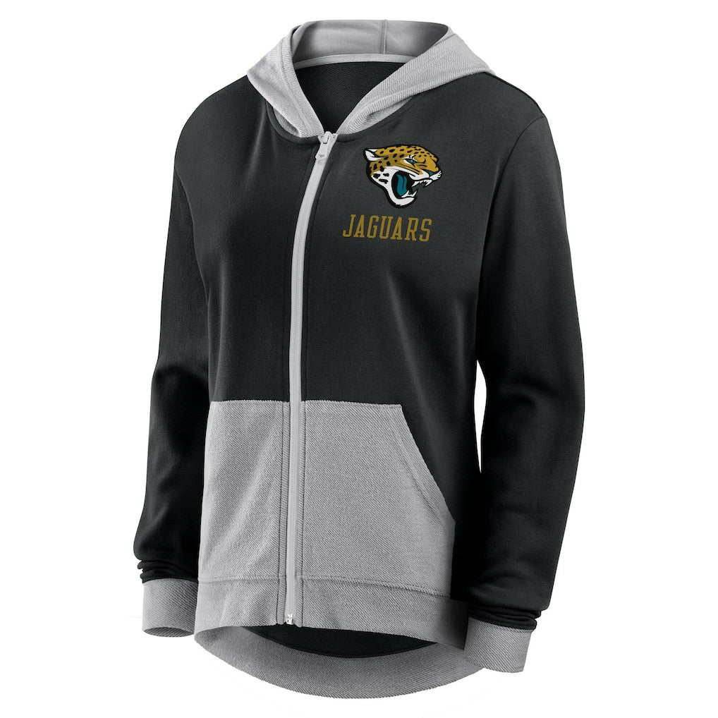 Jacksonville Jaguars Logo Athletic Women's Hit It French Terry Full-Zip Hoodie | NFL Outlet