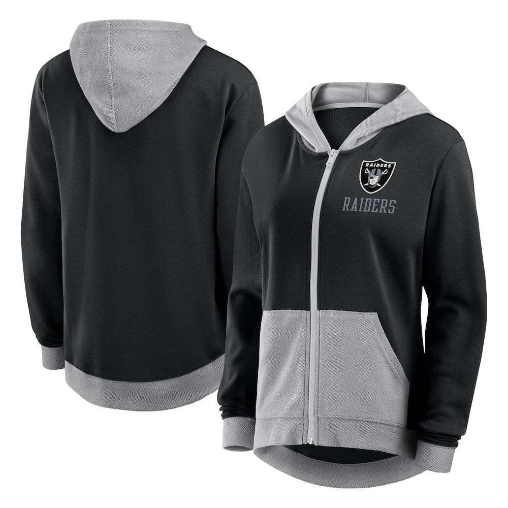 Las Vegas Raiders Logo Athletic Women's Hit It French Terry Full-Zip Hoodie | NFL US