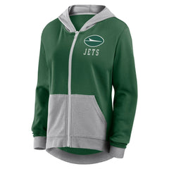 New York Jets Logo Athletic Women's Hit It French Terry Full-Zip Hoodie | NFL Outlet