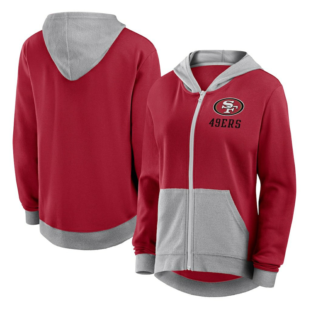 San Francisco 49ers Logo Athletic Women's Hit It French Terry Full-Zip Hoodie | NFL Online