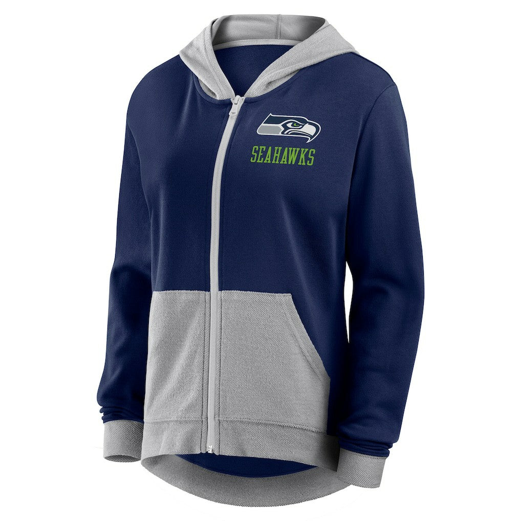 Seattle Seahawks Logo Athletic Women's Hit It French Terry Full-Zip Hoodie | NFL Outlet