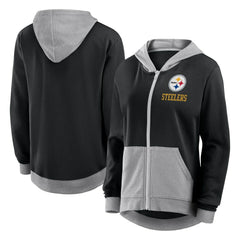 Pittsburgh Steelers Logo Athletic Women's Hit It French Terry Full-Zip Hoodie | NFL Online