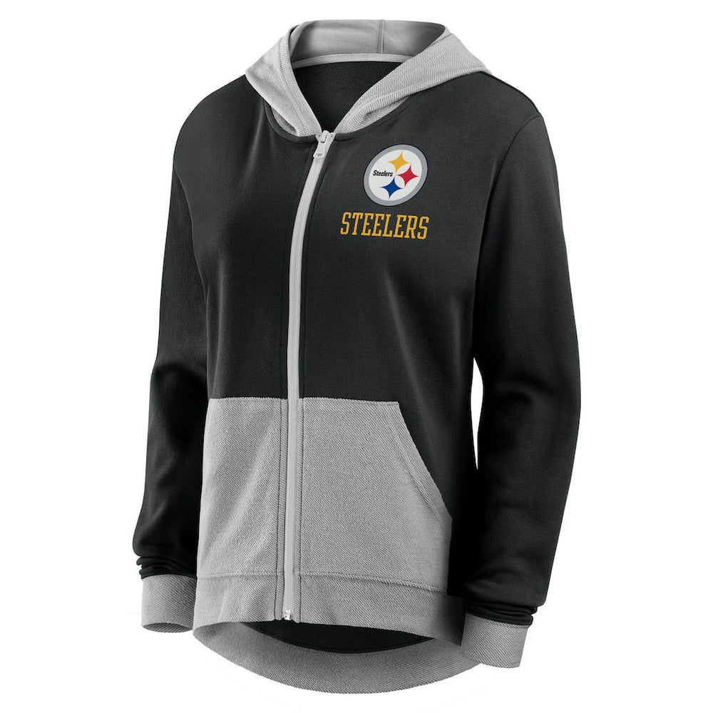 Pittsburgh Steelers Logo Athletic Women's Hit It French Terry Full-Zip Hoodie | NFL Online