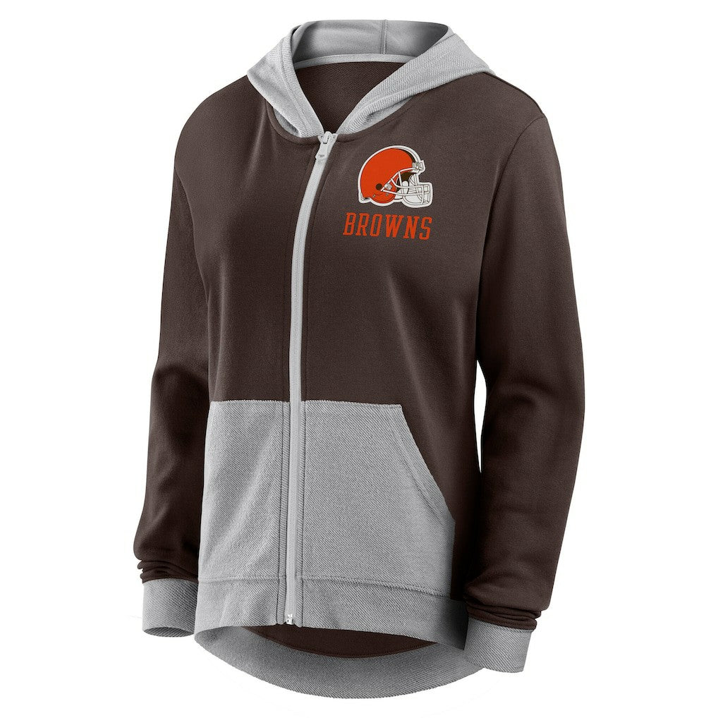 Cleveland Browns Logo Athletic Women's Hit It French Terry Full-Zip Hoodie | NFL Online