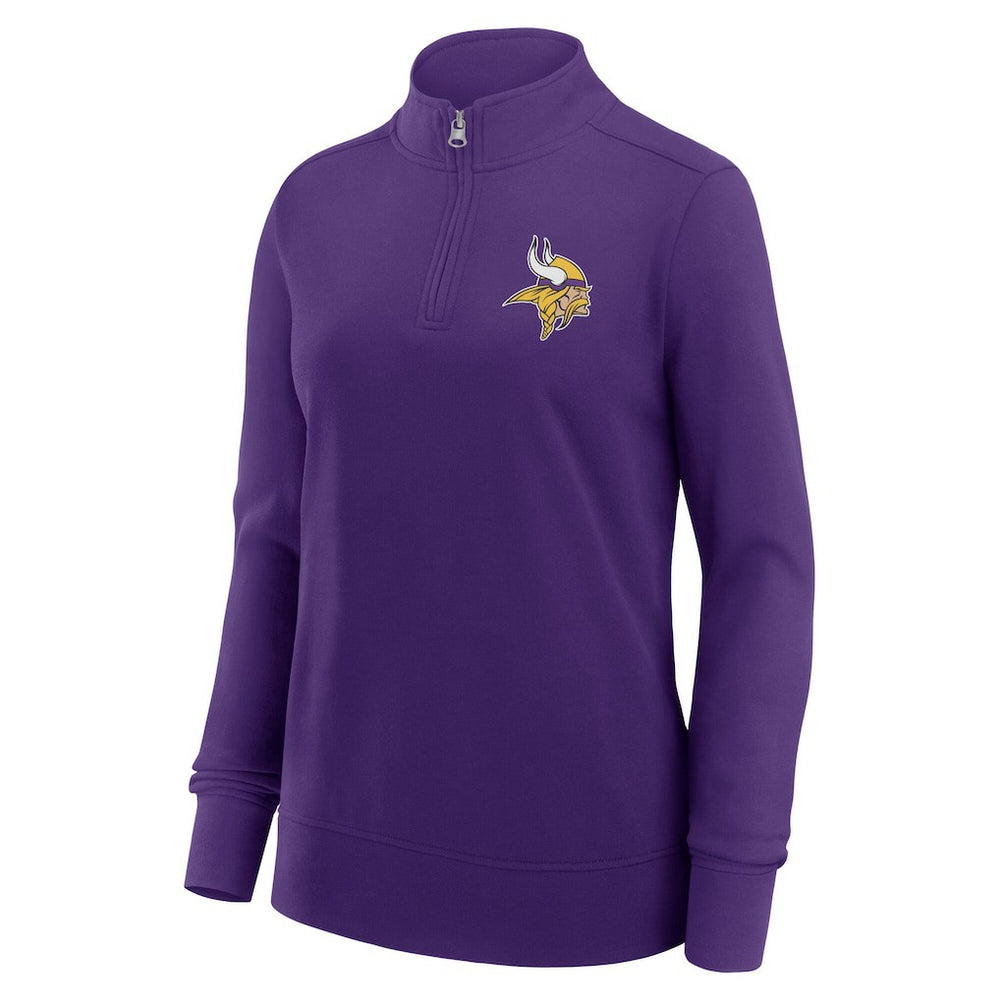 Minnesota Vikings Logo Athletic Women's Velocity Quarter-Zip Jacket | NFL Outlet