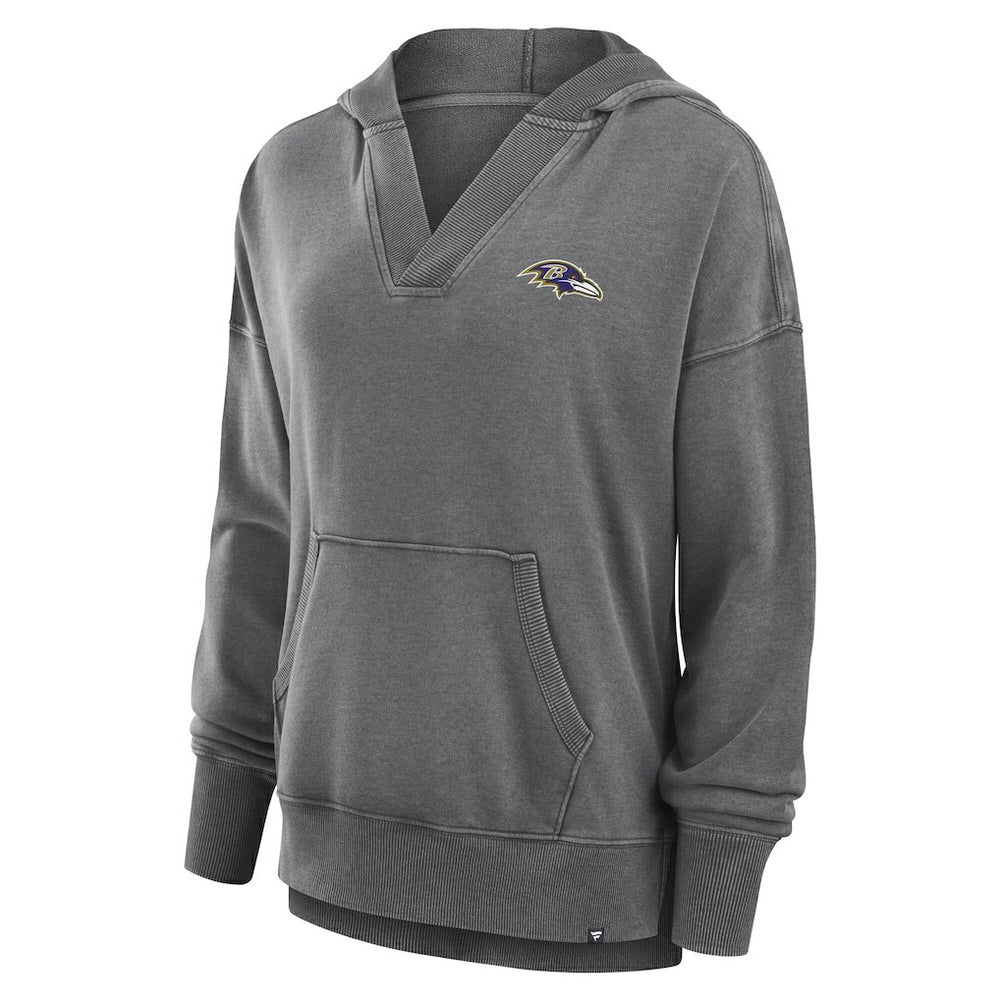 Baltimore Ravens Women's Initiative Snow Wash French Terry V-Neck Pullover Hoodie | NFL Sale