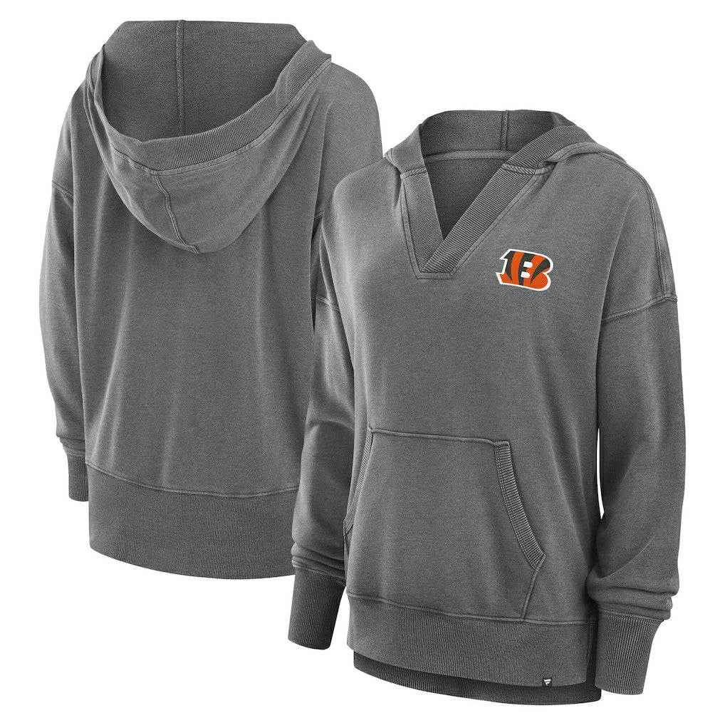 Cincinnati Bengals Women's Initiative Snow Wash French Terry V-Neck Pullover Hoodie | NFL Online