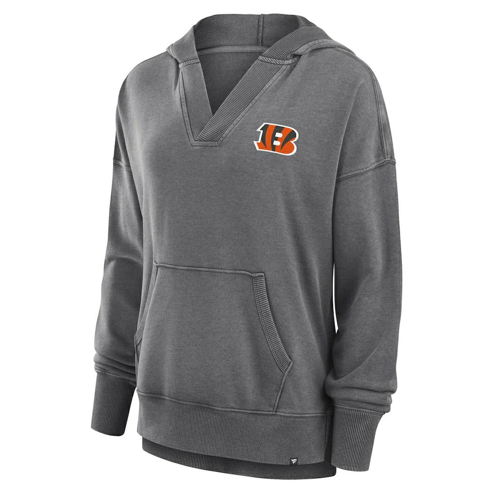 Cincinnati Bengals Women's Initiative Snow Wash French Terry V-Neck Pullover Hoodie | NFL Online