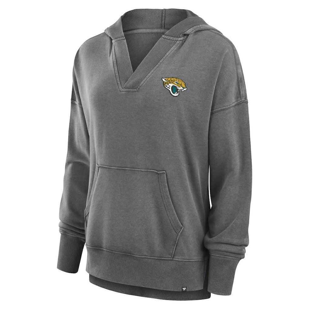 Jacksonville Jaguars Women's Initiative Snow Wash French Terry V-Neck Pullover Hoodie | NFL On sale