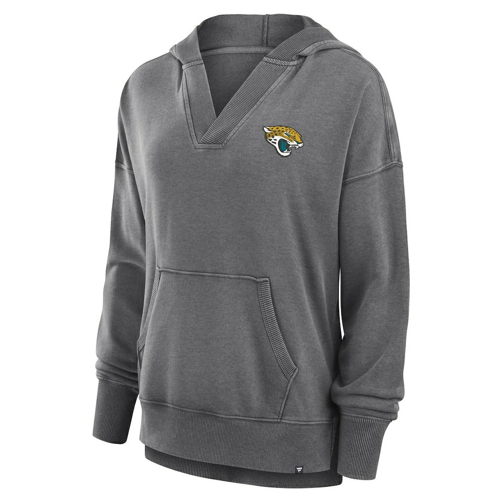 Jacksonville Jaguars Women's Initiative Snow Wash French Terry V-Neck Pullover Hoodie | NFL On sale