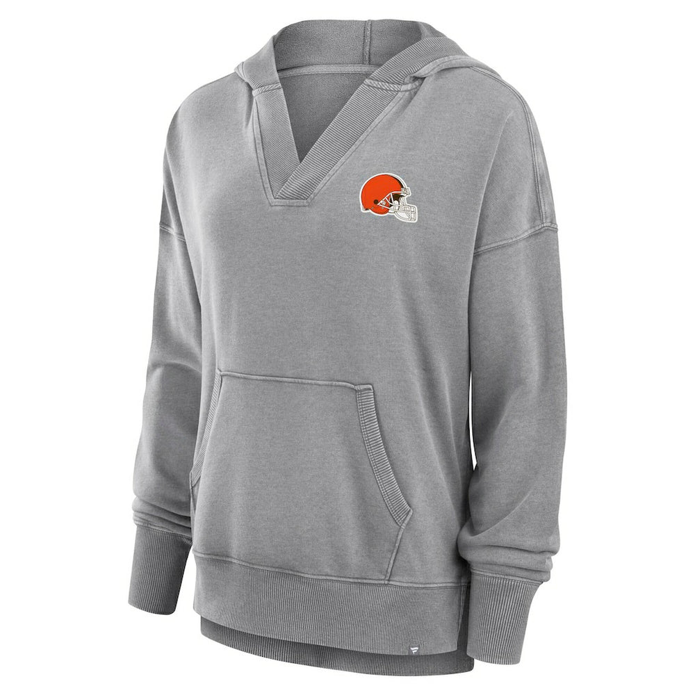 Cleveland Browns Women's Initiative Snow Wash French Terry V-Neck Pullover Hoodie | NFL Hot