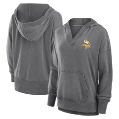 Minnesota Vikings Women's Initiative Snow Wash French Terry V-Neck Pullover Hoodie | NFL Online
