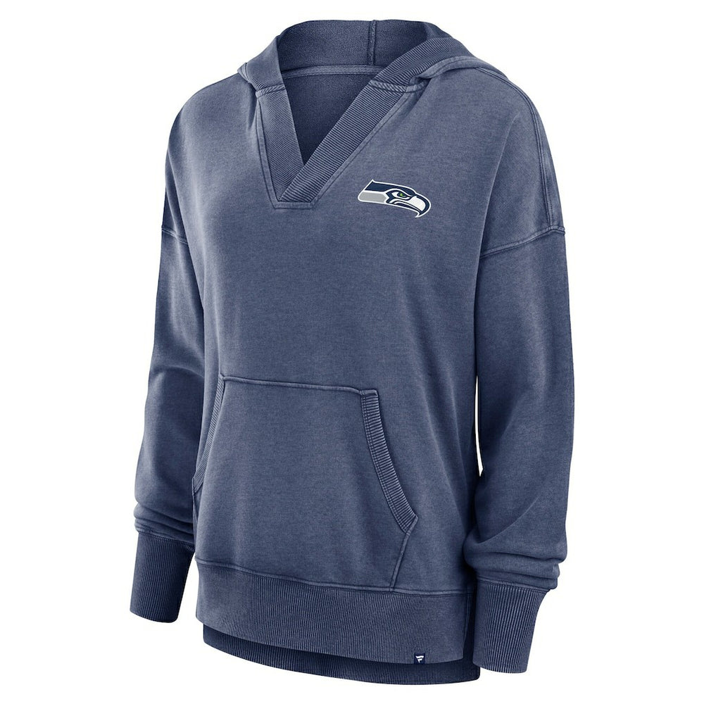 Seattle Seahawks Women's Initiative Snow Wash French Terry V-Neck Pullover Hoodie | NFL Hot