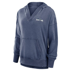 Seattle Seahawks Women's Initiative Snow Wash French Terry V-Neck Pullover Hoodie | NFL Hot