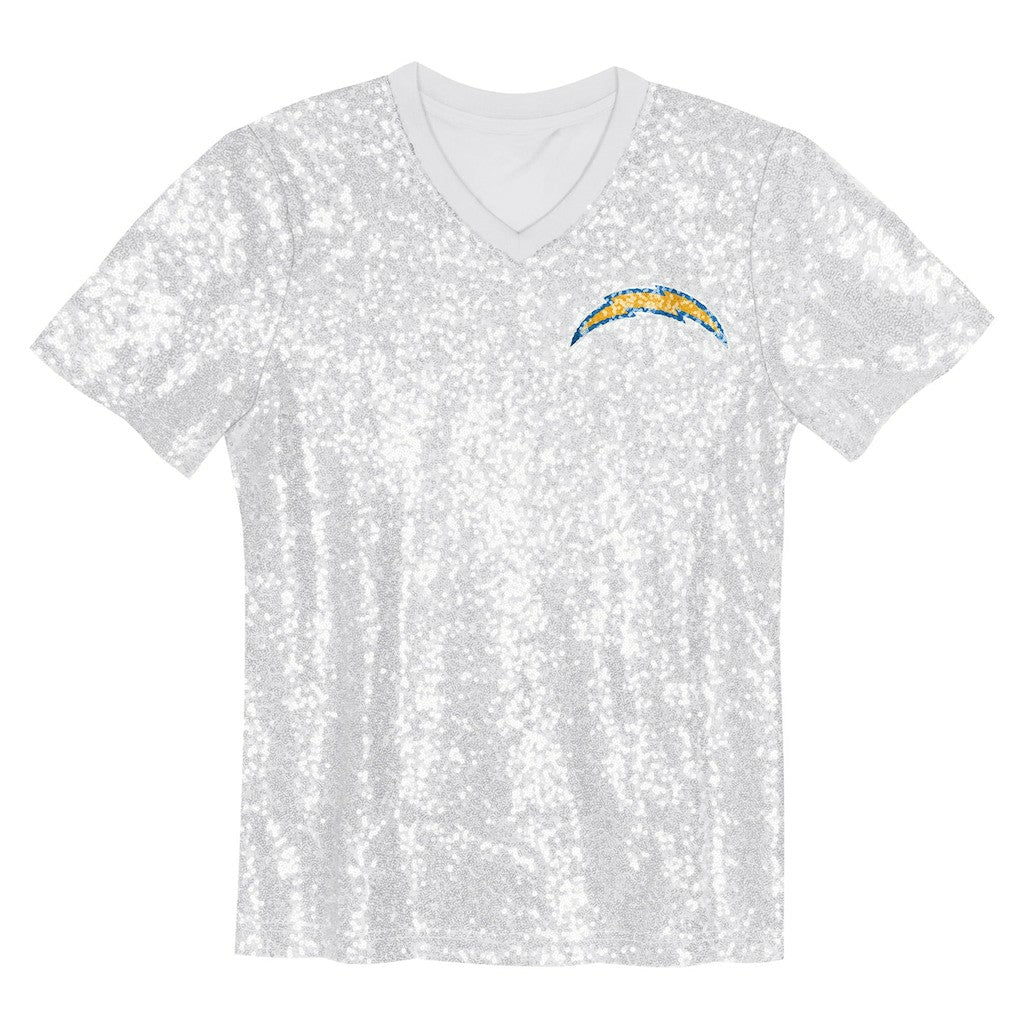 Los Angeles Chargers Justin Herbert  Girls Youth Sequin V-Neck Fashion Jersey | NFL New
