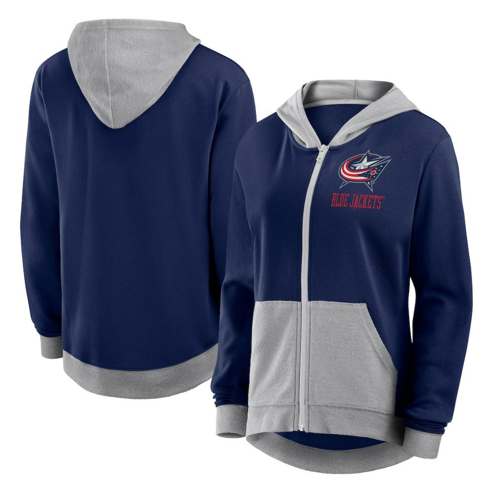Columbus Blue Jackets Logo Athletic Women's Hit It French Terry Full-Zip Hoodie -  NHL Hoodies