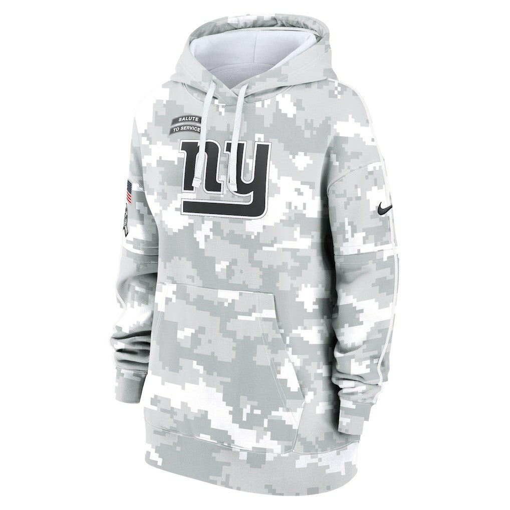 New York Giants Women's 2024 Salute To Service Club Fleece Oversized Pullover Hoodie | NFL Outlet