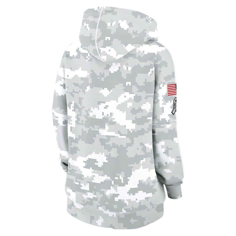 New York Giants Women's 2024 Salute To Service Club Fleece Oversized Pullover Hoodie | NFL Outlet