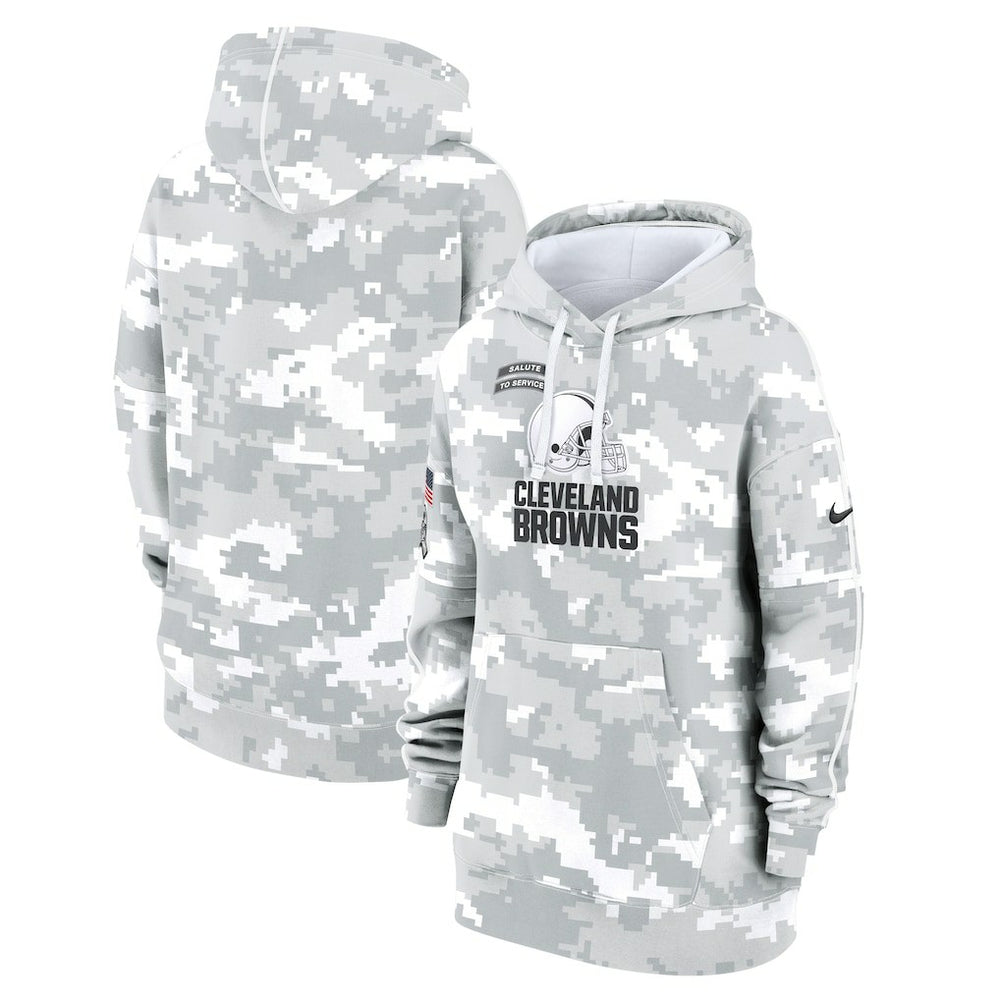 Cleveland Browns Women's 2024 Salute To Service Club Fleece Oversized Pullover Hoodie | NFL US