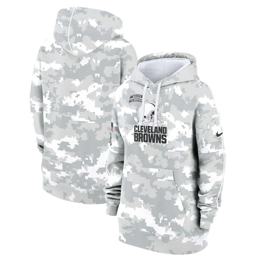 Cleveland Browns Women's 2024 Salute To Service Club Fleece Oversized Pullover Hoodie | NFL US