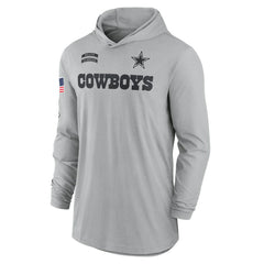 Dallas Cowboys 2024 Salute to Service Lightweight Dri-FIT Long Sleeve Hoodie T-Shirt | NFL Outlet