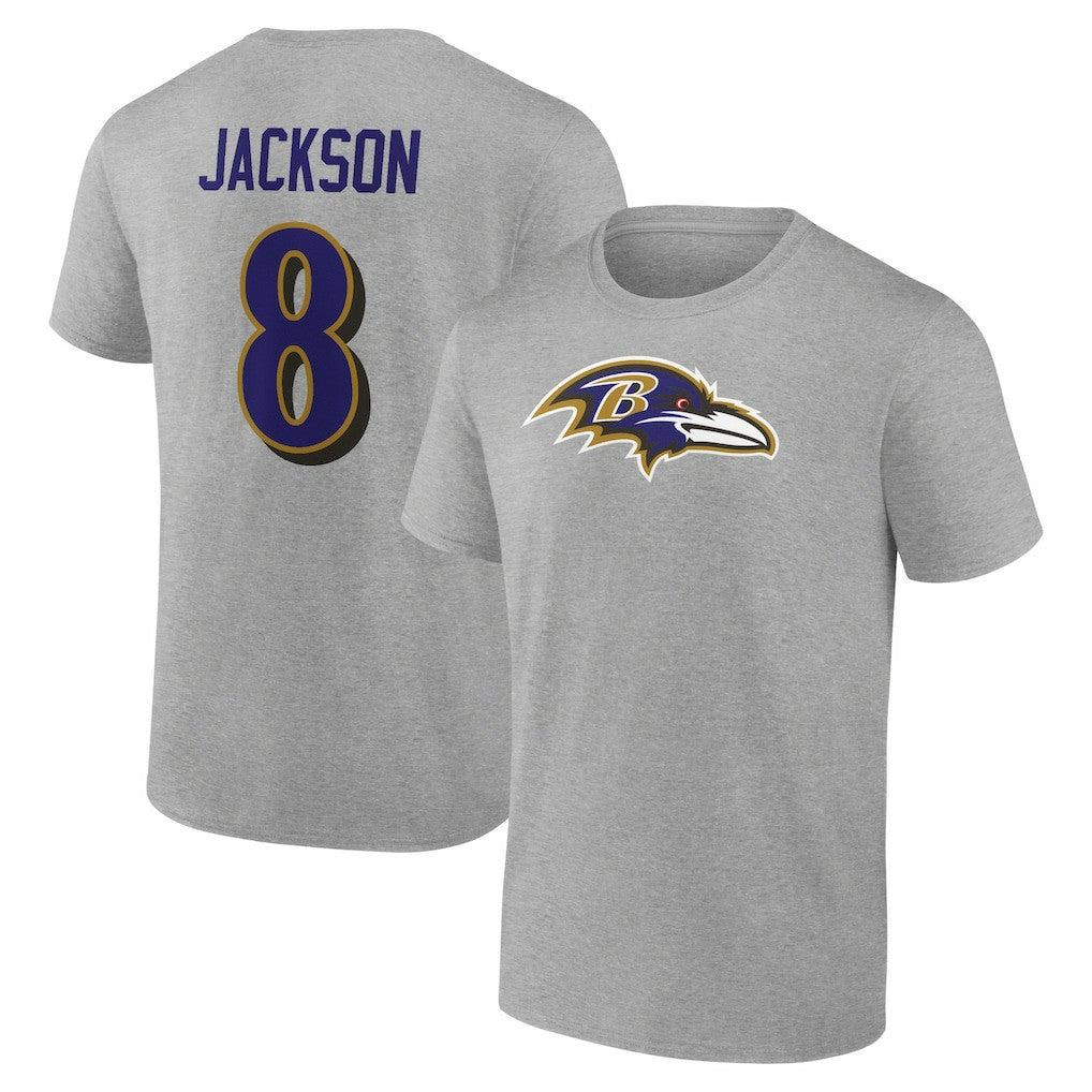 Baltimore Ravens Lamar Jackson  Icon Player Name & Number T-Shirt | NFL Outlet