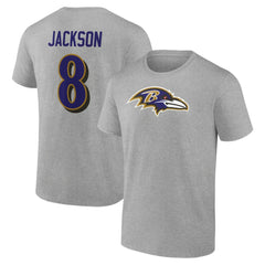 Baltimore Ravens Lamar Jackson  Icon Player Name & Number T-Shirt | NFL Outlet