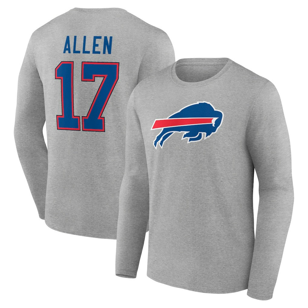 Buffalo Bills Josh Allen  Icon Player Name & Number Long Sleeve T-Shirt | NFL Outlet