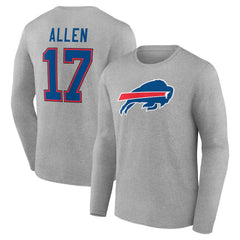 Buffalo Bills Josh Allen  Icon Player Name & Number Long Sleeve T-Shirt | NFL Outlet