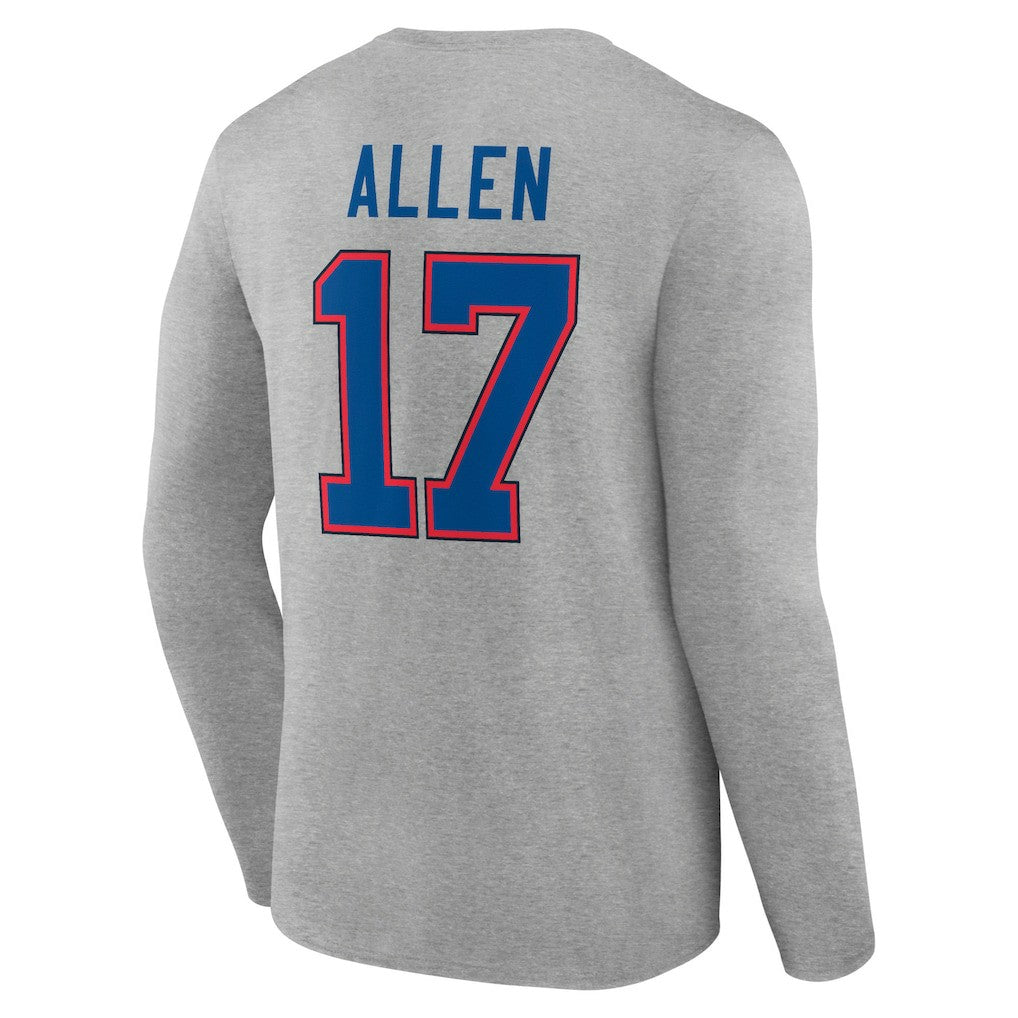 Buffalo Bills Josh Allen  Icon Player Name & Number Long Sleeve T-Shirt | NFL Outlet