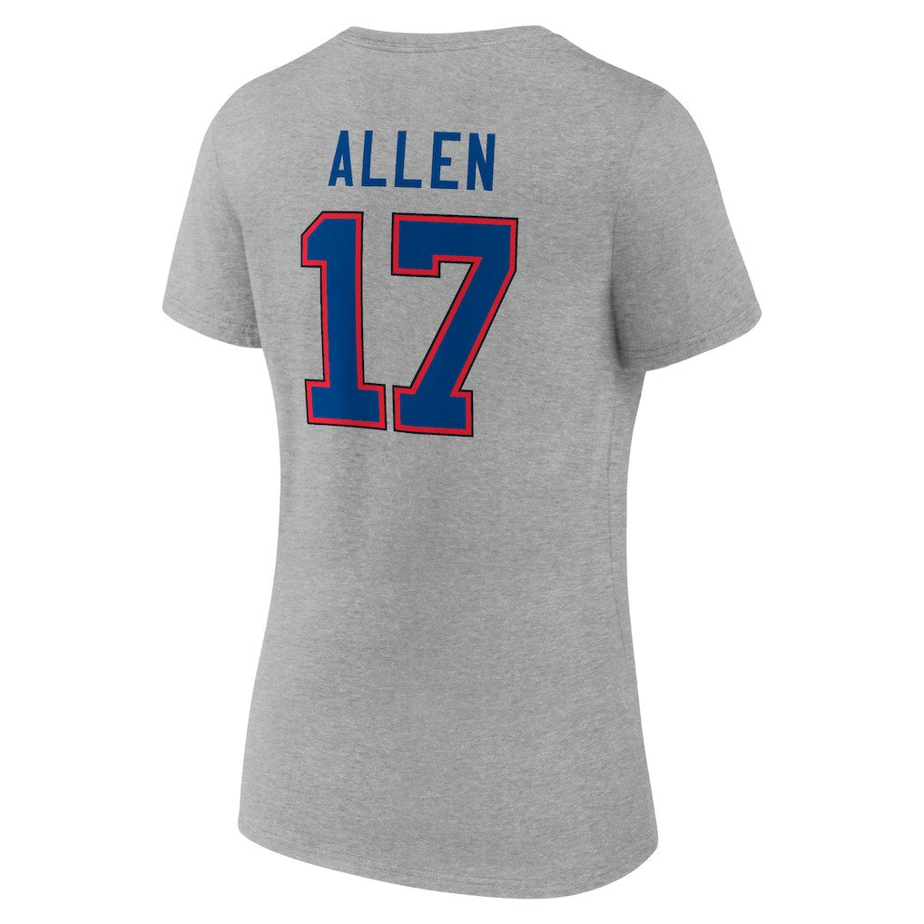 Buffalo Bills Josh Allen  Women's Icon Player Name & Number V-Neck T-Shirt | NFL US