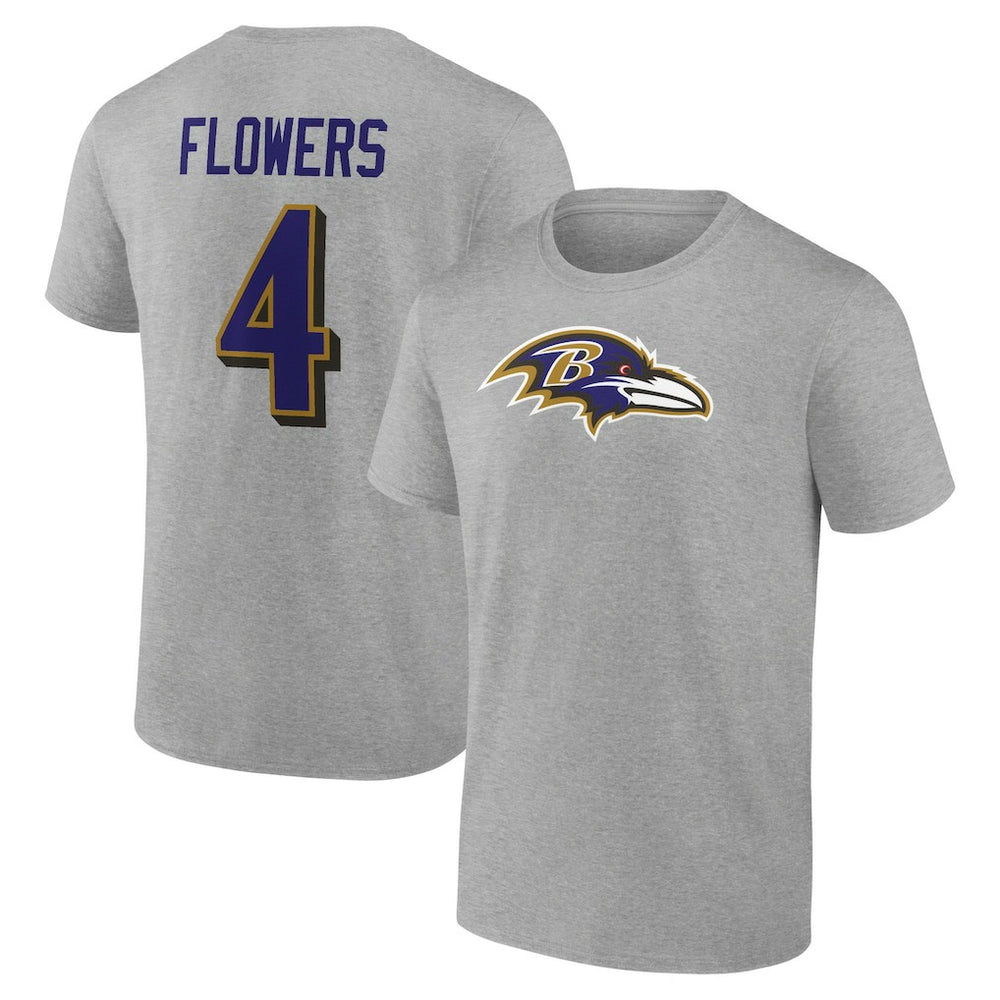 Baltimore Ravens Zay Flowers  Icon Player Name & Number T-Shirt | NFL US