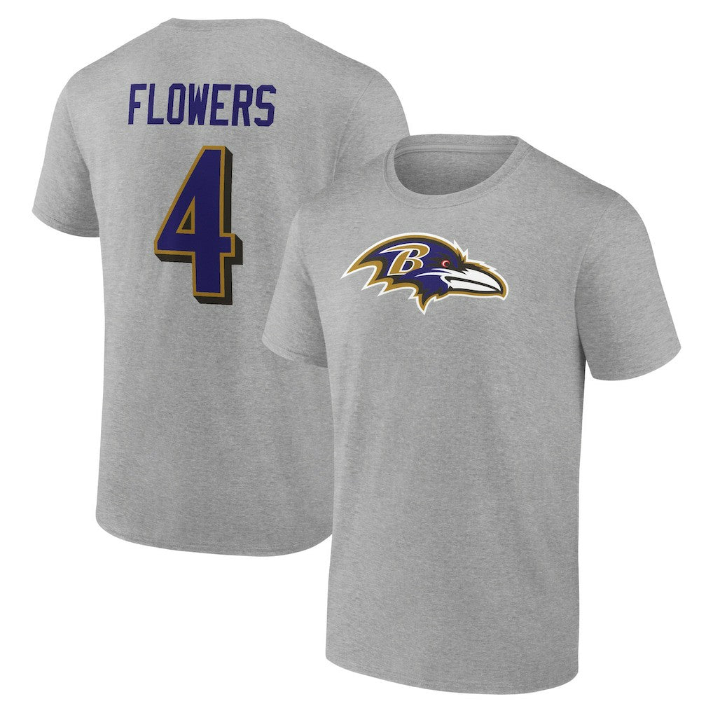 Baltimore Ravens Zay Flowers  Icon Player Name & Number T-Shirt | NFL US