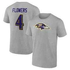 Baltimore Ravens Zay Flowers  Icon Player Name & Number T-Shirt | NFL US