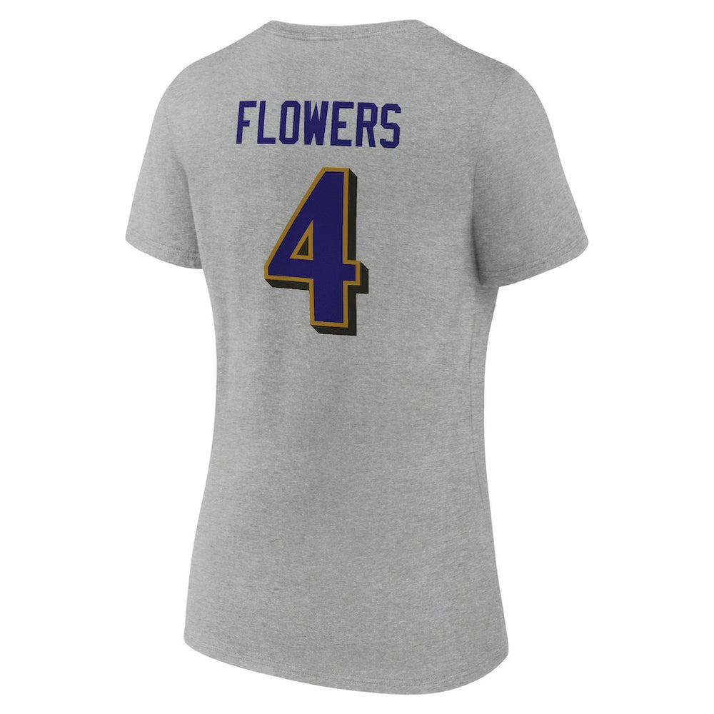 Baltimore Ravens Zay Flowers  Women's Icon Player Name & Number V-Neck T-Shirt | NFL Outlet