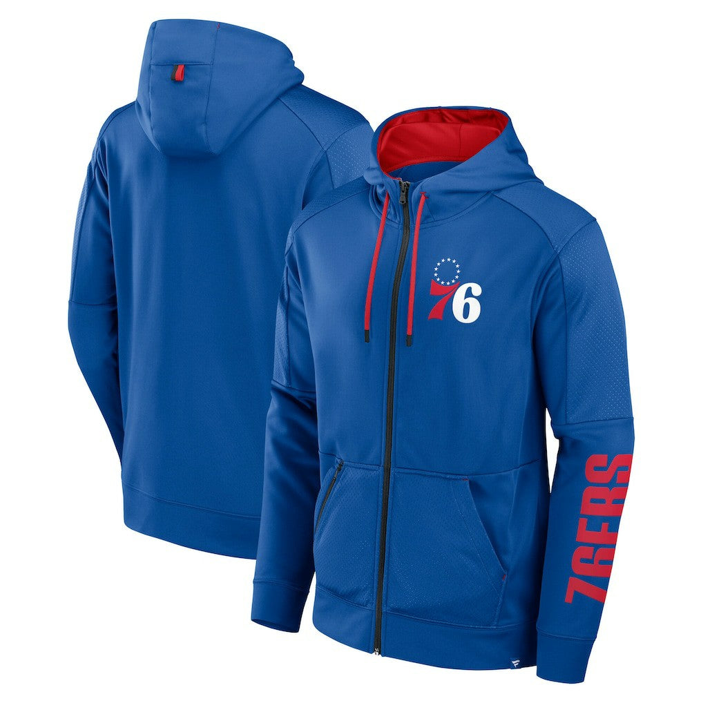 Royal Philadelphia 76ers Baller Defender Performance Full-Zip Hoodie | NBA