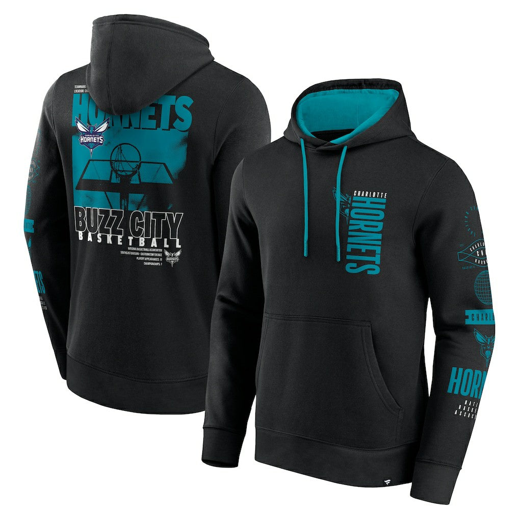 Black Charlotte Hornets Game Time Crossover Pullover Hoodie | NBA