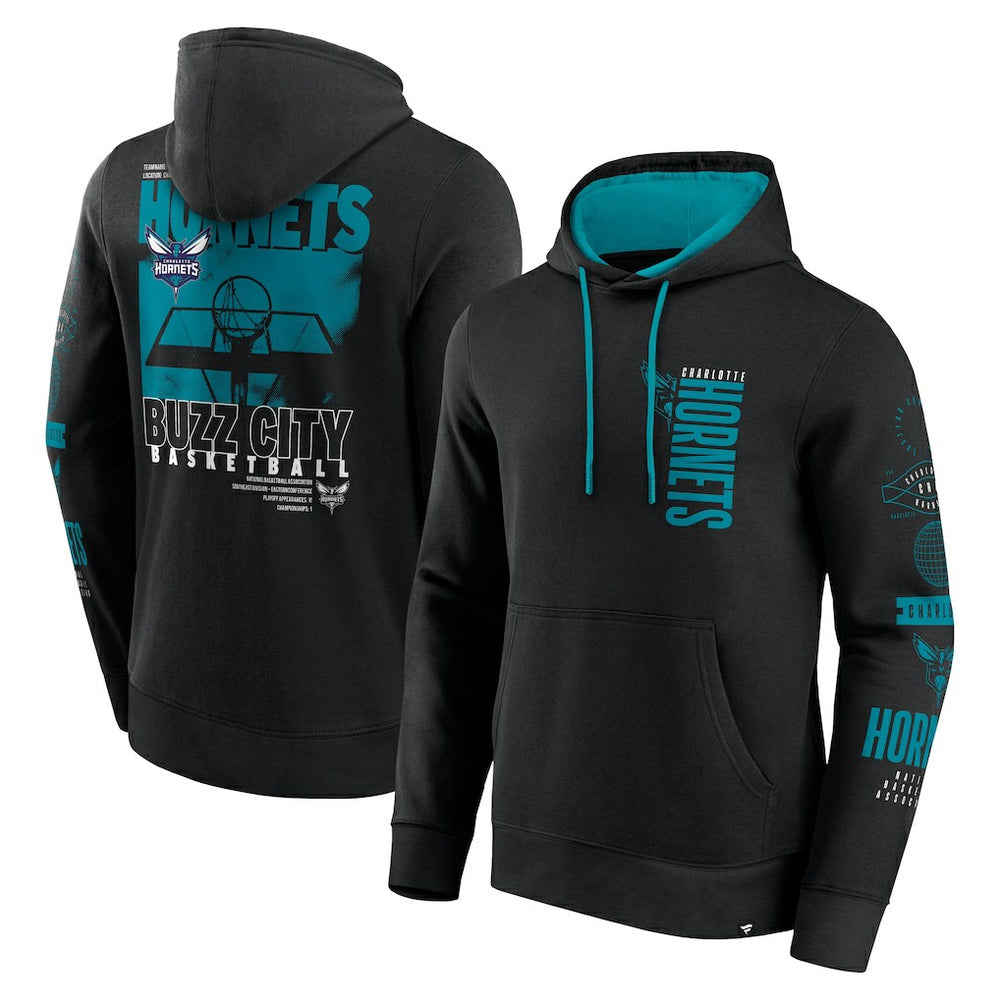 Black Charlotte Hornets Game Time Crossover Pullover Hoodie | NBA