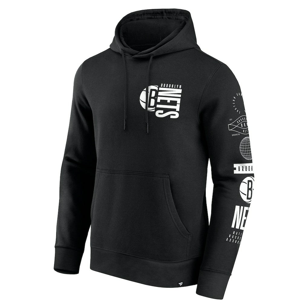 Black Brooklyn Nets Game Time Crossover Pullover Hoodie | NBA