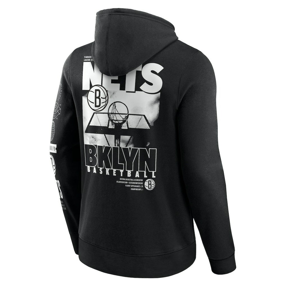 Black Brooklyn Nets Game Time Crossover Pullover Hoodie | NBA