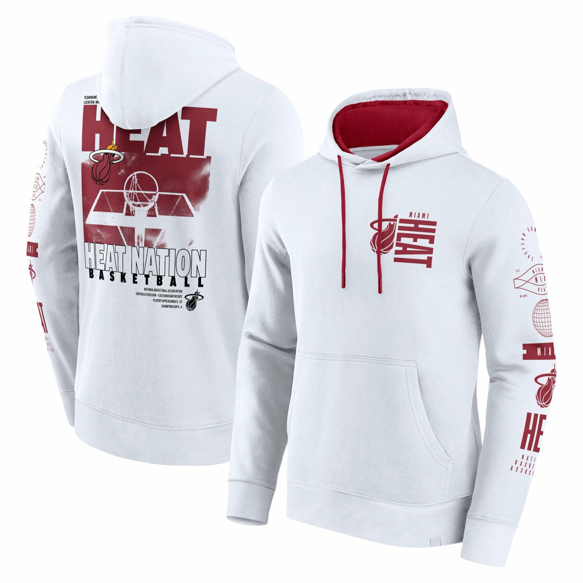 White Miami Heat Game Time Crossover Pullover Hoodie | NBA