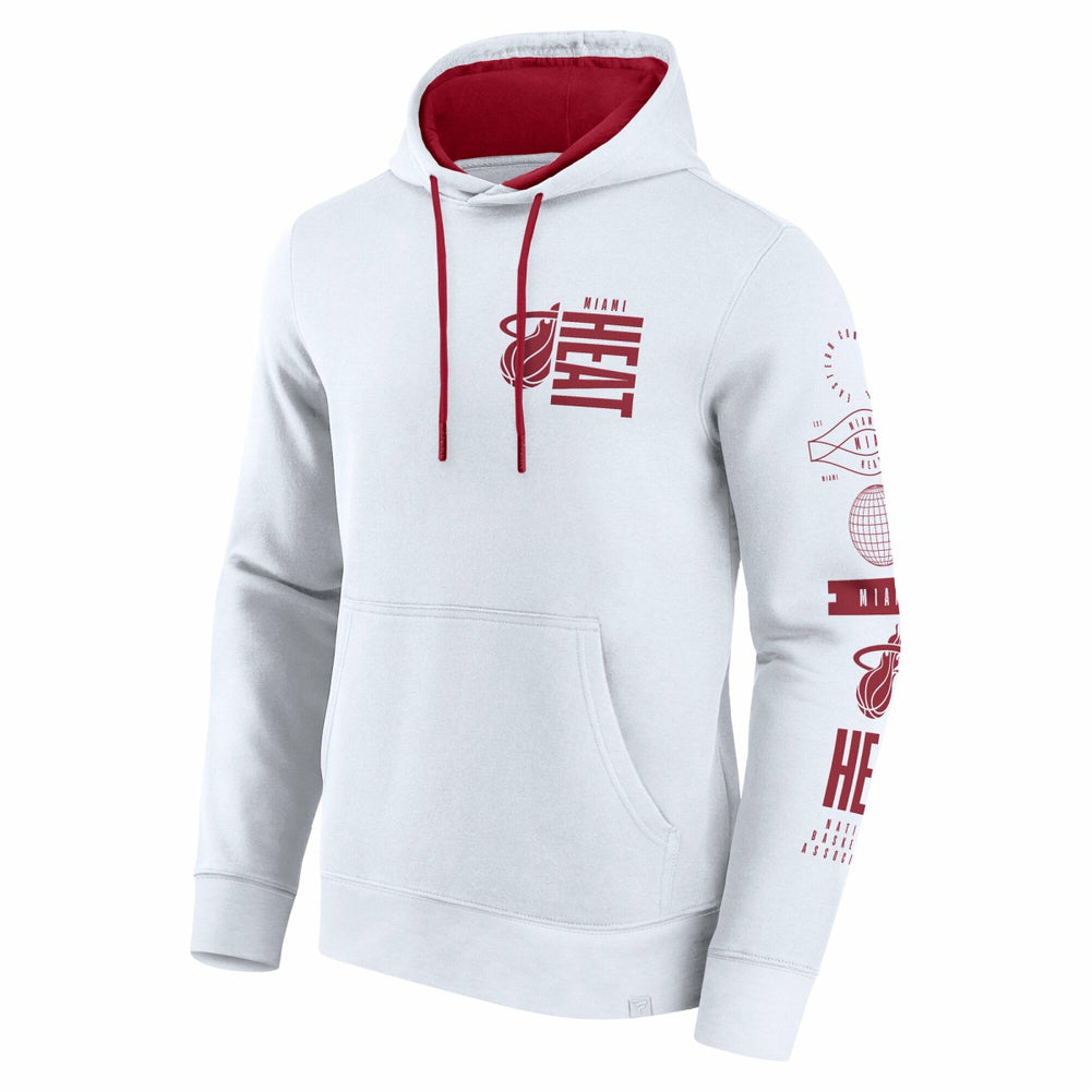 White Miami Heat Game Time Crossover Pullover Hoodie | NBA