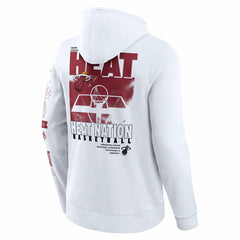 White Miami Heat Game Time Crossover Pullover Hoodie | NBA