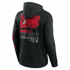 Black Portland Trail Blazers Game Time Crossover Pullover Hoodie | NBA