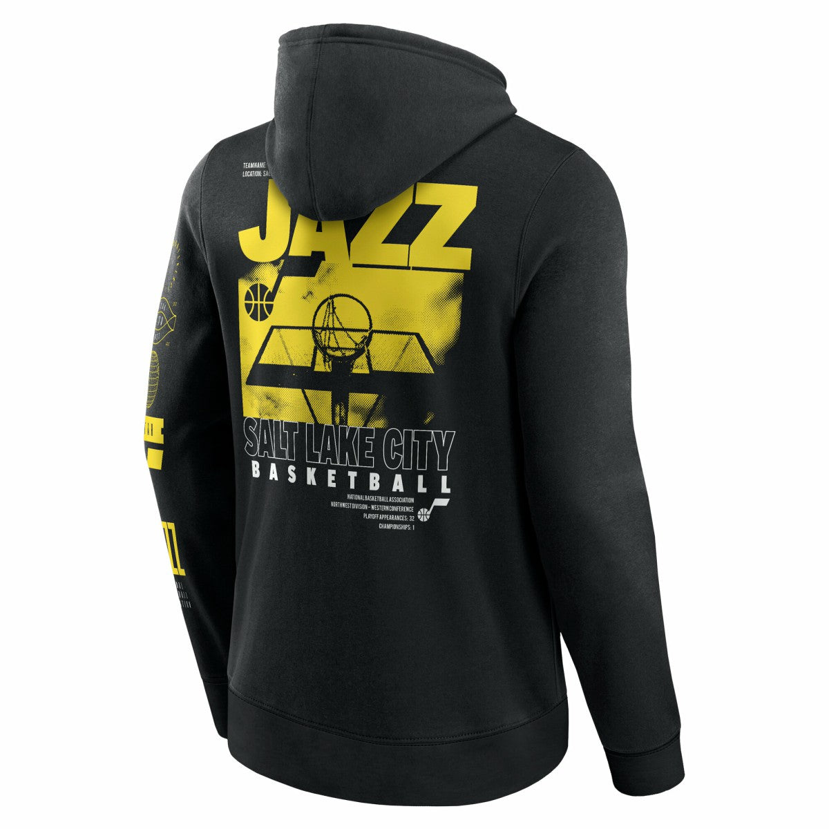 Black Utah Jazz Game Time Crossover Pullover Hoodie | NBA