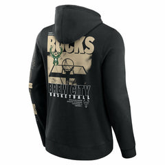 Black Milwaukee Bucks Game Time Crossover Pullover Hoodie | NBA