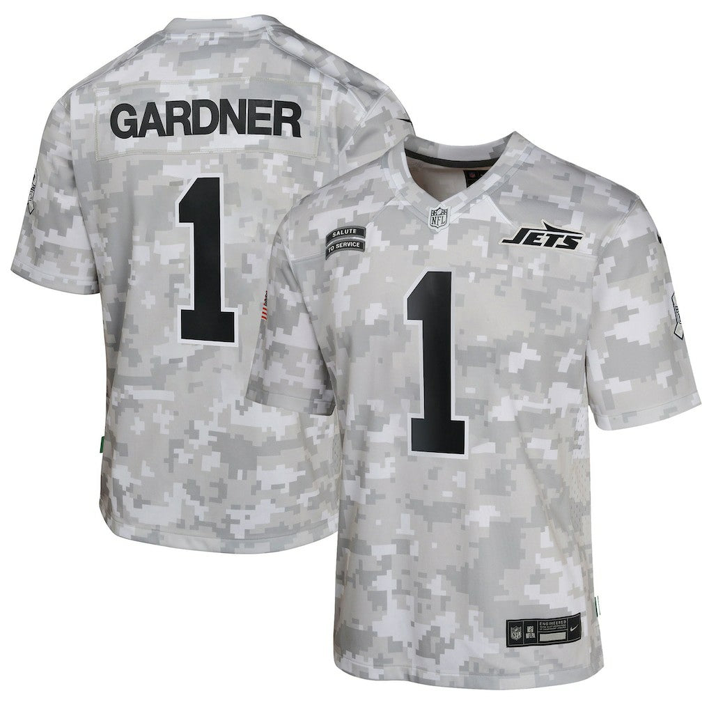 New York Jets Sauce Gardner  Youth 2024 Salute to Service Game Jersey | NFL Sale