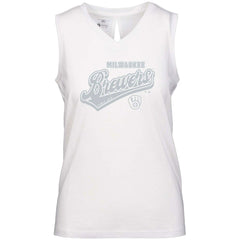 Milwaukee Brewers Levelwear Women's  Paisley Sweep V-Neck Tank Top - MLB Tanks