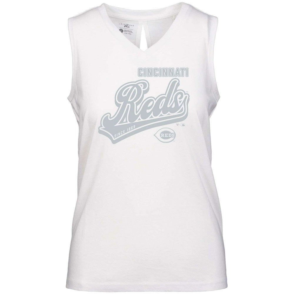 Cincinnati Reds Levelwear Women's  Paisley Sweep V-Neck Tank Top - MLB Tanks