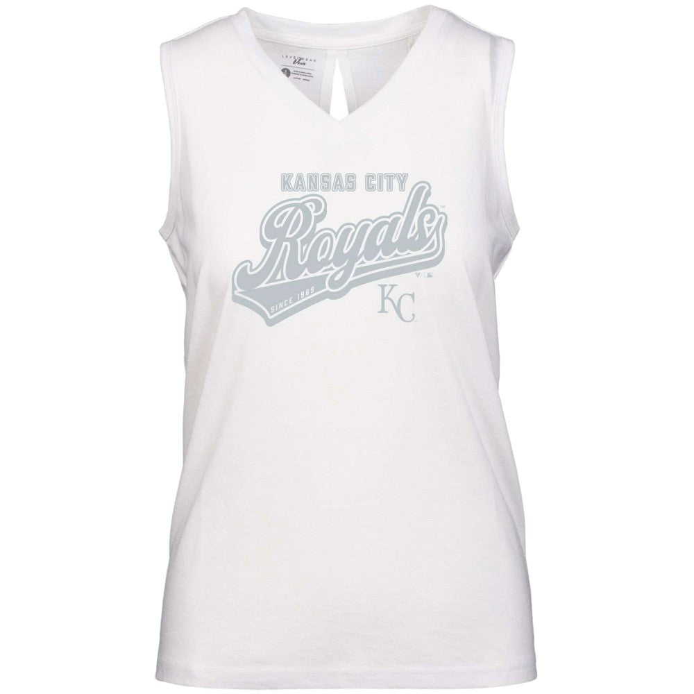 Kansas City Royals Levelwear Women's  Paisley Sweep V-Neck Tank Top - MLB Tanks